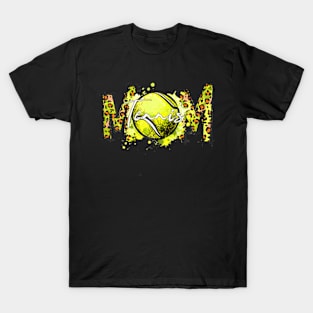 Mothers Day Tennis Mom Leopard Game Day Vibes Mom T-Shirt